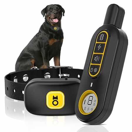 Dog Training Collar Waterproof Remote Rechargeable Electric Training Collar with 3 Safe Training Modes Beep, Vibration, Safe Shock Modes Suitable for Dogs