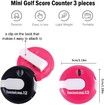 3 pcs Golf Score Counter Mini Golf Stroke Counter White