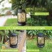 Solar Hanging Mason Jar Lights with Stakes,Outdoor Waterproof Decorative Solar Lantern Table Lamp,Vintage Glass Jar Starry Fairy Light with 30 LEDs for Patio Garden Tree (4 Pack,Warm White)