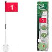 Golf Flagstick Mini, Putting Red Flag with White Number for Yard, 1 Pack