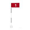 Golf Flagstick Mini, Putting Red Flag with White Number for Yard, 1 Pack
