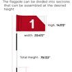 Golf Flagstick Mini, Putting Red Flag with White Number for Yard, 1 Pack