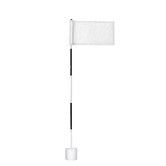 Golf Flagstick Mini, Putting White Blank Flag for Yard, 1 Pack