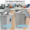 9 L Kitchen Compost Bin Hanging Small Trash Can with Lid for Bathroom/Bedroom/Camping-Grey