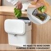 Hanging Trash Can with Lid 9 L Kitchen Compost Bin for Under Sink Small Trash Can with Lid for Cupboard Countertop