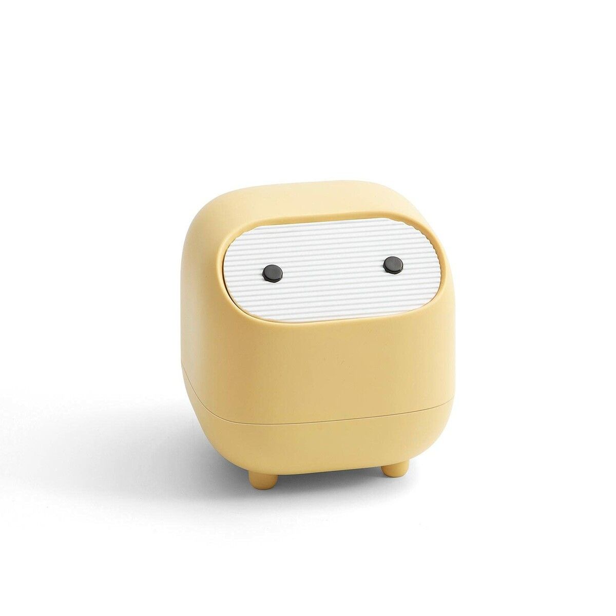 Mini Desktop Trash Can Office Plastic Garbage Can for Bathroom Vanity Desktop Office Coffee Table (Yellow)