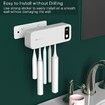 UV Toothbrush Sanitizer Fan Drying Function Holder Wall Mounted No Drilling Cleaner Sterilizer-5 Slots