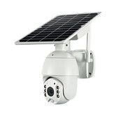 Solar Monitoring Camera Outdoor 360° Yuntai Network Night Vision Mobile Phone Remote Home Wireless Camera(Operated with Wifi)