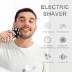 5 In 1 7D Mens Rechargeable Bald Head Electric Shaver 7 Floating Heads Waterproof Portable Hair Trimmer Razor Clipper Brush Color Silver