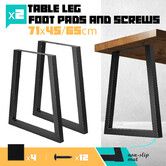 Coffee Dining Table Leg Metal Bench Console Feet Furniture Base Black Steel Industrial for Bar Home Office Cafe Bedside 2PCS