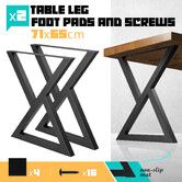 Coffee Dining Table Leg Metal Console Bench Furniture Feet Base Steel Black Industrial for Bar Cafe Home Office Bedside 2PCS