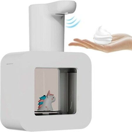 Automatic Soap Dispenser Unicorns Touchless Night Light Soap Dispenser 400ml Rechargeable for Kids Bathroom-White