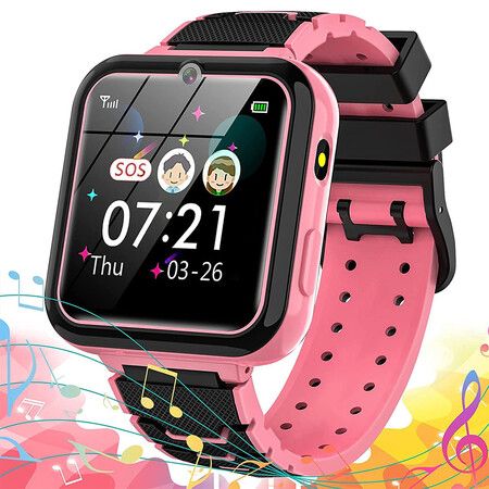 Kids Smart Watch Girls Phone Camera Selfie SOS Calling Smartwatch for Kids Waterproof IPX5 Games Touch Screen Alarm For 3-12 Years Old Boys and Girls