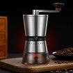 Manual Coffee Bean Grinder Stainless Steel with Ceramic Burrs Coffee Grinder, Silver (Level 8)