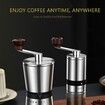 Manual Coffee Bean Grinder Stainless Steel with Ceramic Burrs Coffee Grinder, Silver (Level 8)