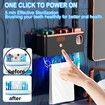 UV Toothbrush Holder with Toothpaste Squeezer Wall Mounted for Bathroom USB Rechargeable with UVC LED Light-2 Cups