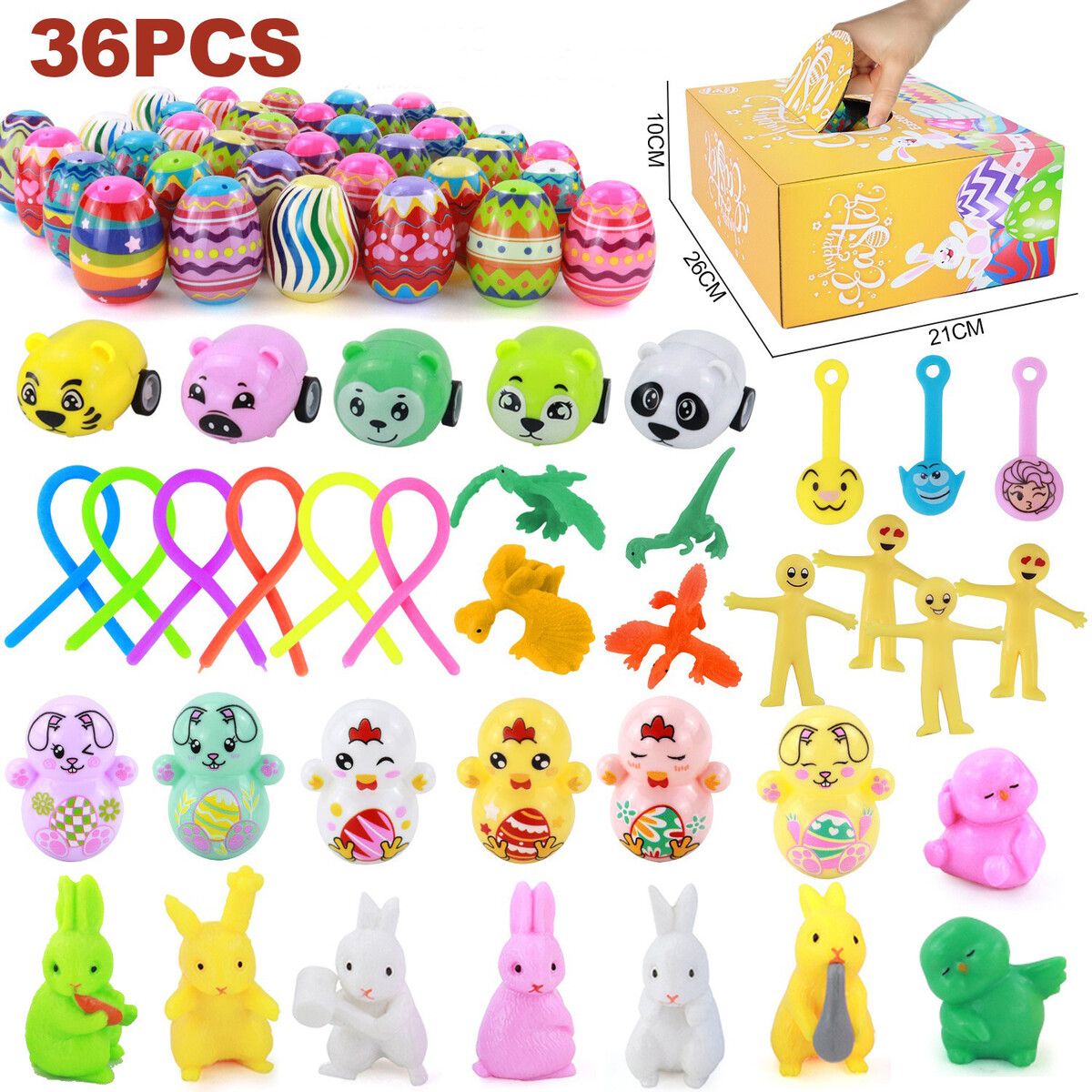 2023 36pcs Easter Eggs Happy Easter Decorations Plastic Easter Eggs ...