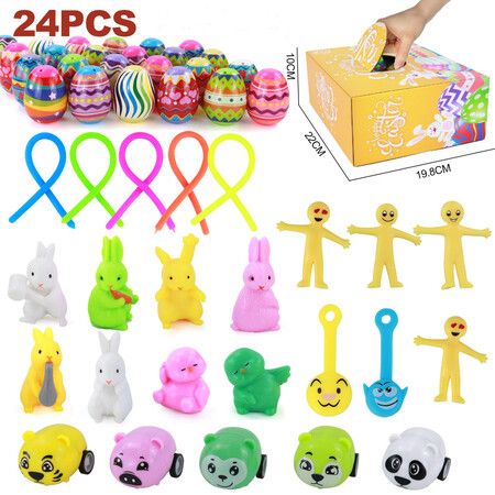 2023 24pcs Easter Eggs Happy Easter Decorations Plastic Easter Eggs Candies Chocolate Gift Boxes Colorful Egg DIY Craft for Kids Gift