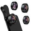 Phone Camera Lens 3 in 1 Phone Lens Kit,198 Fisheye Lens + 120 Super Wide-Angle Lens + 20x Macro Lens for iPhone Samsung Android Smartphone