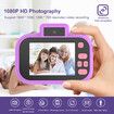 Children's Camera High-definition 4000W Front Rear Dual-camera 2 Inch 1080P HD IPS Screen Digital Kids Camera Photography Toys Color Purple