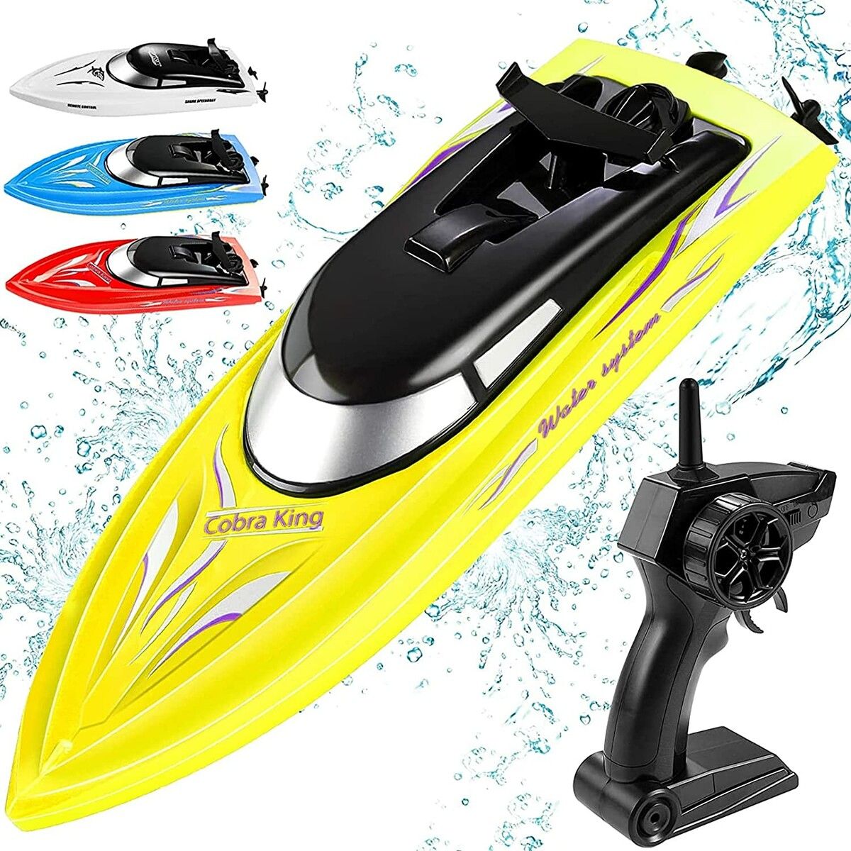 Remote Control Boats for Pools and Lakes, 10km/h High Speed Mini Boats Toys for Kids Adults Boys Girls Yellow