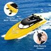 Remote Control Boats for Pools and Lakes, 10km/h High Speed Mini Boats Toys for Kids Adults Boys Girls Yellow