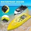 Remote Control Boats for Pools and Lakes, 10km/h High Speed Mini Boats Toys for Kids Adults Boys Girls Yellow