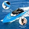 Remote Control Boats for Pools and Lakes, 10km/h High Speed Mini Boats Toys for Kids Adults Boys Girls Blue