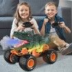 Remote Control Dinosaur Car Toys for Kids Boys, 2.4GHz RC Dinosaur Car Toys with Light, Sound, Spray, Indoor Outdoor All Terrain