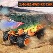 Remote Control Dinosaur Car Toys for Kids Boys, 2.4GHz RC Dinosaur Car Toys with Light, Sound, Spray, Indoor Outdoor All Terrain