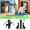 Dog Pet Cat Door Screen Flap Large Magnetic 2 Way Lockable Panel Safe Brushy Security Wooden Wall ABS Black