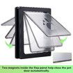 Dog Pet Cat Door Screen Flap Large Magnetic 2 Way Lockable Panel Safe Brushy Security Wooden Wall ABS Black