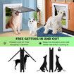 Pet Dog Cat Door Flap Screen Large 2 Way Lockable Magnetic Panel Brushy Safe Security Wooden Wall ABS White