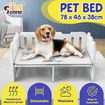 Raised Dog Cat Pet Bed Frame Couch Sofa Platform Elevated Washable Waterproof Puppy Kitten Chair Furniture with Mat White