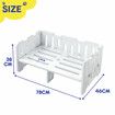 Raised Dog Cat Pet Bed Frame Couch Sofa Platform Elevated Washable Waterproof Puppy Kitten Chair Furniture with Mat White