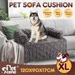 Dog Cat Bed XL Sofa Calming Luxury Puppy Couch Car Cushion Mat Cover Protector Warm Soft Fluffy Bolster Kitten Nest Washable Grey