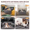 Dog Cat Bed XL Sofa Calming Luxury Puppy Couch Car Cushion Mat Cover Protector Warm Soft Fluffy Bolster Kitten Nest Washable Grey