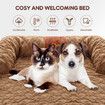 Dog Cat Bed XL Sofa Calming Luxury Puppy Couch Car Cushion Mat Cover Protector Warm Soft Fluffy Bolster Kitten Nest Washable Beige