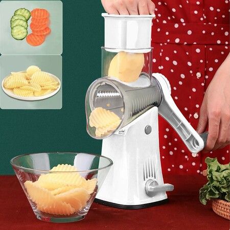 Rotary Grater 3 Sharp Drums Food Blades Shredder Meat Chopper Round Tumbling  Box Grinder Sharpper