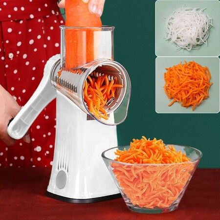 Rotary Grater 3 Sharp Drums Food Blades Shredder Meat Chopper Round Tumbling  Box Grinder Sharpper