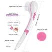 Electric Bath Brush Set, Waterproof Electric Body Scrubber and Silicone Face Brush, 4 Rotating Brush Heads, Exfoliating Shower Brush, Back Brush
