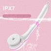 Electric Bath Brush Set, Waterproof Electric Body Scrubber and Silicone Face Brush, 4 Rotating Brush Heads, Exfoliating Shower Brush, Back Brush
