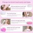 Electric Bath Brush Set, Waterproof Electric Body Scrubber and Silicone Face Brush, 4 Rotating Brush Heads, Exfoliating Shower Brush, Back Brush