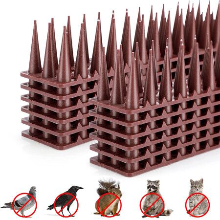 12Pcs Bird Spikes Pigeon Squirrel Spike Strips for Cat Raccoon Animals Repellent to Keep Off Crow Fence Defend Bird Railing Roof