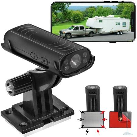 Reverse Hitch Guide for RV with Built-in Battery,HD Waterproof Night Vision Rear View Camera,with Magnetic and Adhesive Mount Camera for Car,RV Truck and Trailer, Camper