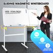 Mobile Magnetic Whiteboard Interactive Dry Erase Sliding White Board Large Rolling Wheels Office Classroom Teaching Panel 153cmx60cm Adjustable Writing Angle