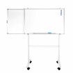 Mobile Magnetic Whiteboard Interactive Dry Erase Sliding White Board Large Rolling Wheels Office Classroom Teaching Panel 153cmx60cm Adjustable Writing Angle