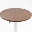 Modern Walnut Wood Round Bar Table w/ Height Adjustable, Black Finish