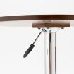 Modern Walnut Wood Round Bar Table w/ Height Adjustable, Black Finish