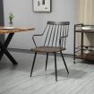 Black Brushed Plywood Wood Bradley Steel Framed Dining Chair Black